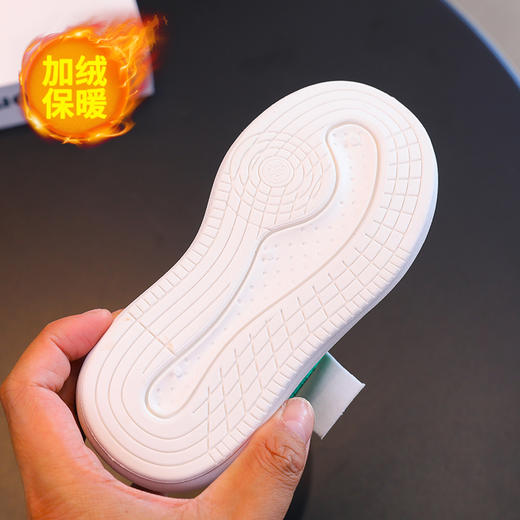 小黄鸭冬季新款运动鞋儿童皮面防水男女童加绒保暖小中童跑步鞋潮24-38 商品图6