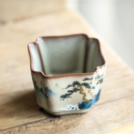 问鼎哥窑致巧款四相杯（山间幽居） 商品图2