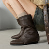 【预售5天】英伦风真皮靴子女爆款中筒靴内增高跟女靴裤管靴机车骑士瘦瘦靴MX&mx35095 商品缩略图0