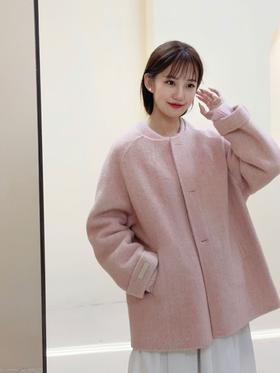 【白梨甜酒】2025后背蝴蝶结设计款圈圈毛甜美百搭小个子羊毛大衣！