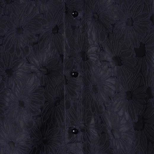 C56210SDSA男士秋冬新款痞帅男装简约植物花卉暗纹拼接翻领长袖衬衫百搭 商品图3