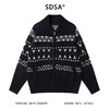 SDSA秋冬新款痞帅男装韩版撞色趣味条纹拉链开衫毛衣百搭针织衫 商品缩略图1
