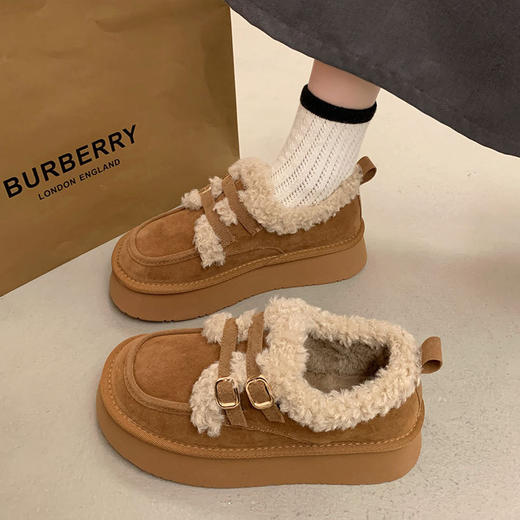 【简约不简单❗️勃肯鞋保暖棉鞋】冬季百搭时尚，细节感满满，外穿棉鞋女，亲肤内里软糯Q弹吸汗排气，懒人一脚蹬平底女鞋搭扣棉勃肯室内女鞋L 商品图1