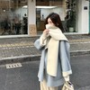 现货 圣托里尼winter 100羊毛双面双穿温暖调围巾大衣 商品缩略图1