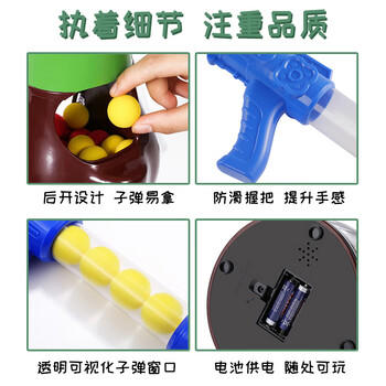 糖米 TEMI儿童打我鸭呀射击玩具枪加特林空气软弹枪男孩打靶节日生日礼物 商品图5