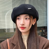 赵思露同款秋冬帽子女复古英伦贝雷帽大头围显脸小画家帽简约百搭字母邮差帽 商品缩略图2
