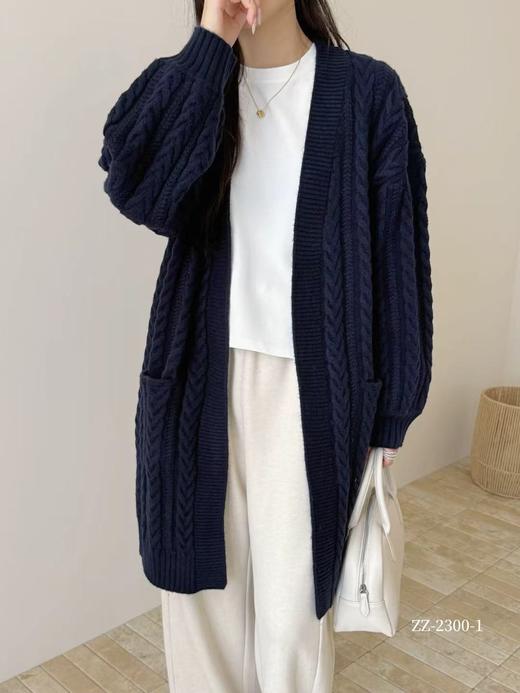 过膝长款针织羊毛开衫！2025秋冬新款宽松慵懒风毛外套女款！ 商品图4