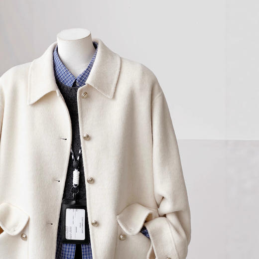 【独白荻花】高级感洋气女装2025秋冬新款单排扣软质金属扣外套！ 商品图3