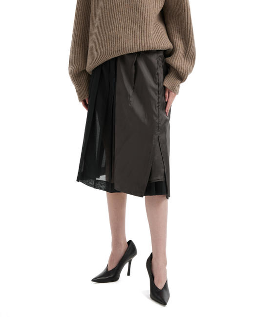 女款不对称拼色褶皱裙016 商品图2