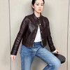 丁摩 绵羊皮真皮皮衣女短款高级感圆领上衣2586 商品缩略图2