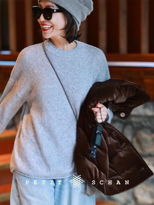 PETIT SCHAN小闪 CLO#929 Meditation 冥想 绵羊毛羊绒卷边套头毛衣 商品图1