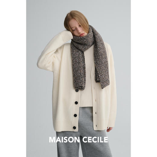 MAISON CECILE定制羊毛花纱纱线针织保暖长款围巾 商品图4