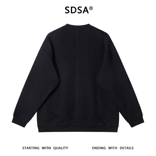 11309SDSA秋冬新款痞帅男装时尚纯色压线拉链口袋圆领卫衣百搭套头上衣 商品图5