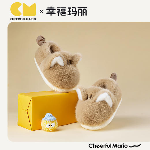 幸福玛丽儿童猫咪棉拖鞋25WINRC-611粉色/卡其色170#-210# 商品图0