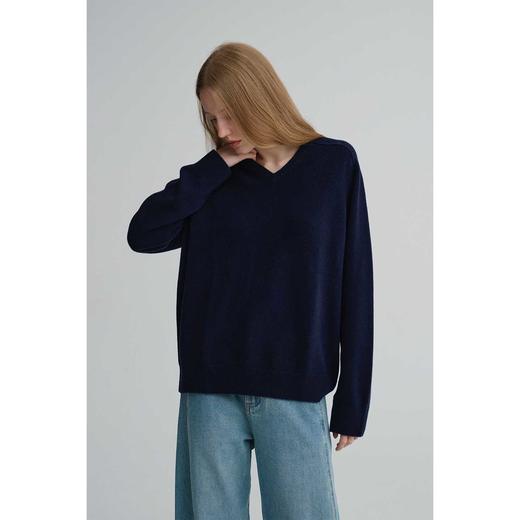 MAISON CECILE 五色/高克重V领羊毛针织慵懒感大毛衣 商品图0