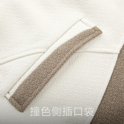 gxg.jeans男装 米色撞色拼接时尚宽松翻领夹克外套男 冬季热卖 商品图4