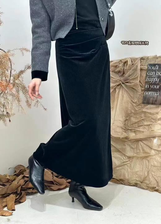 Q49017#丝绒长裙 商品图1