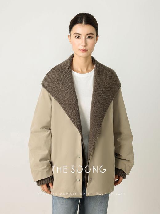 THESOONG|"灰调时刻"90白鹅绒可拆卸连帽松弛保暖羽绒服女HLYRF7820 商品图3