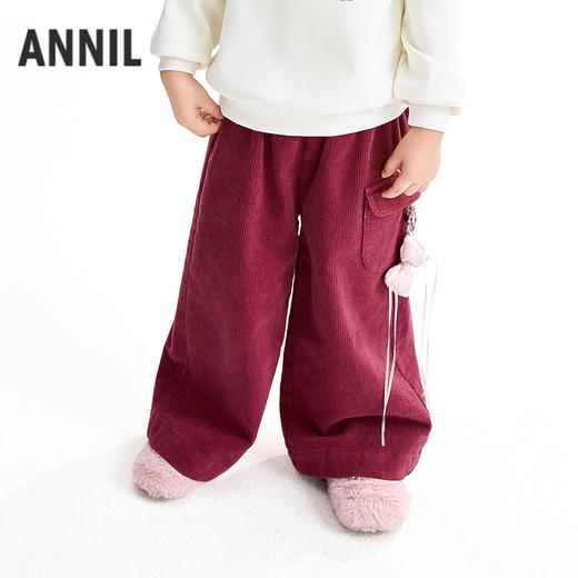 【实体店同款】女童全腰梭织夹裤冬季新款安奈儿童装XG546014 商品图0