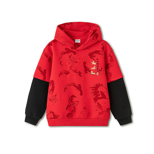 【balaOne】巴拉巴拉童装儿童卫衣男童2025年新款春装连帽假两件 商品图4