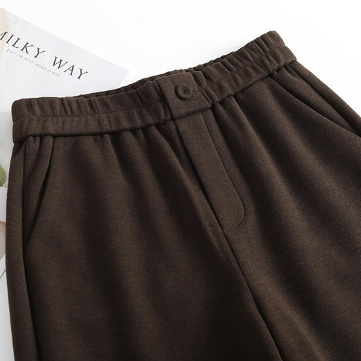 MYX毛呢阔腿九分裤加厚保暖休闲裤2025冬款松紧腰遮胯显瘦通勤直筒裤 商品图3