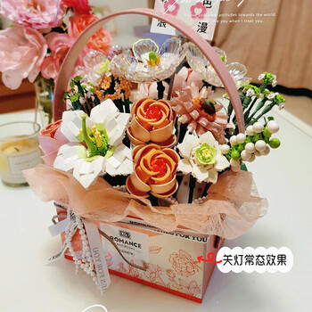俐智（Loz）积木玫瑰花束拼装模型永生花女孩玩具520送女友生日礼物1951粉 商品图2