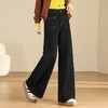 MYX加厚保暖牛仔长裤遮腰宽松显瘦时尚阔腿裤2025冬款垂感高腰直筒裤 商品缩略图2