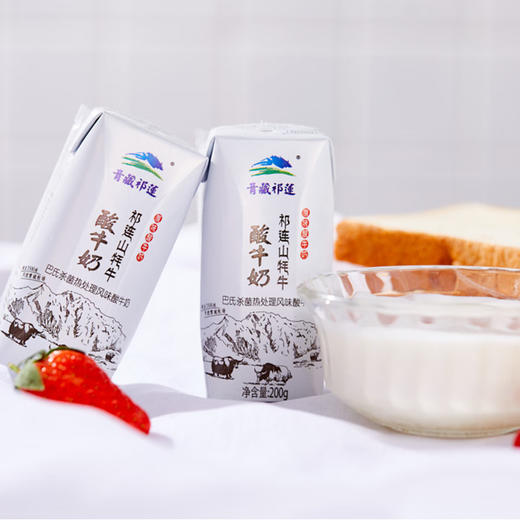 青藏祁莲牦牛奶 祁连山牦牛原味酸奶 200g*12盒 商品图4