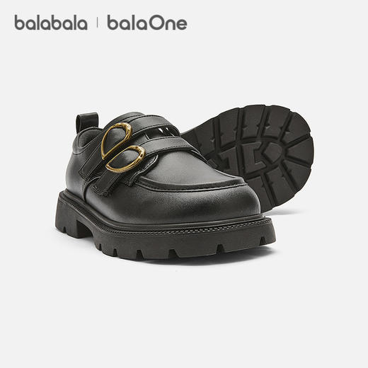 【balaOne】巴拉巴拉女童公主鞋黑色哑光小皮鞋2025新款春秋鞋子 商品图1