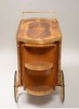 独角鹿西洋古董 1900年代法国出品铜鎏金装饰繁花卷叶主题细木镶嵌可移动式双层酒柜 商品缩略图3