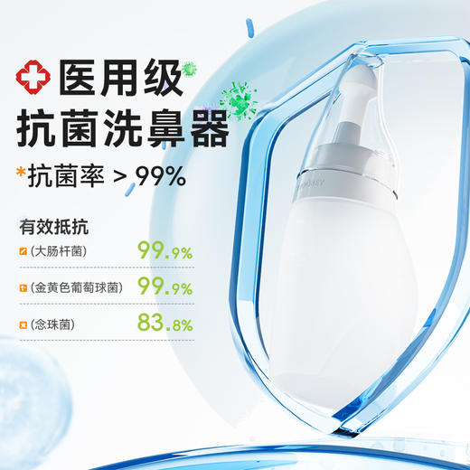 小象舒比手动洗鼻器套装5岁+儿童成人（180ml灰色大象瓶 + 2.7g洗鼻剂*30袋） 商品图2