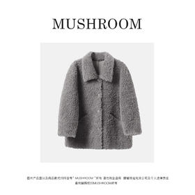 金蘑菇菇【草莓羊羊】设计师高定羊毛宽松保暖真毛麂皮