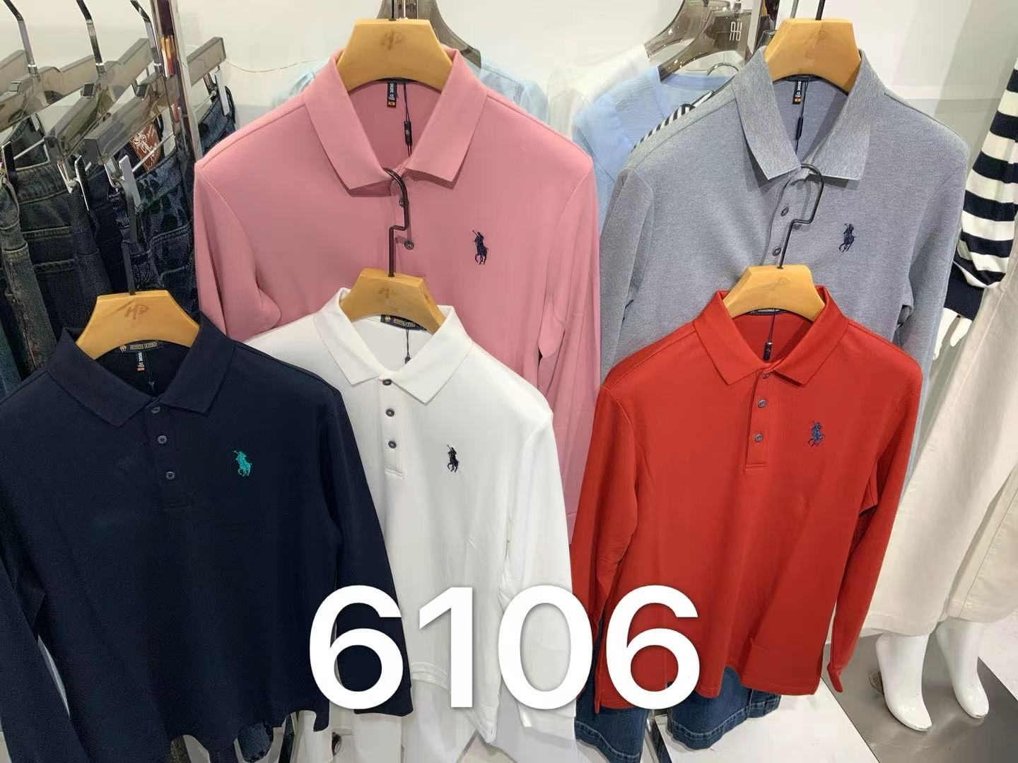 男装25秋冬新品翻领POLO纽扣长袖2294-6106