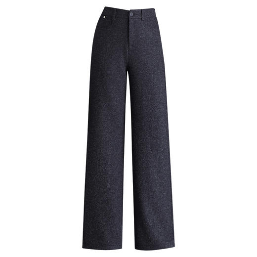 MYX毛呢加厚休闲长裤垂坠感修身时尚直筒裤2025年冬款窄版高腰阔腿裤 商品图4