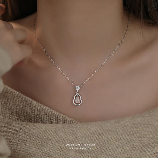 【福禄承诺】S925纯银白玉髓葫芦项链【YXS-A4627】 商品图3