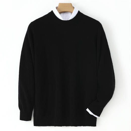 【清河羊毛羊绒专场】鹿展901 男士圆领羊绒衫 100%羊绒 商品图1