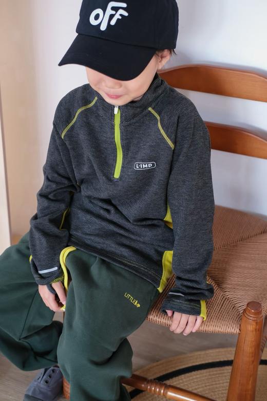 2025秋冬季新款！亲子儿童户外透气半拉链中领软糯加绒打底衫！五色入！ 商品图0