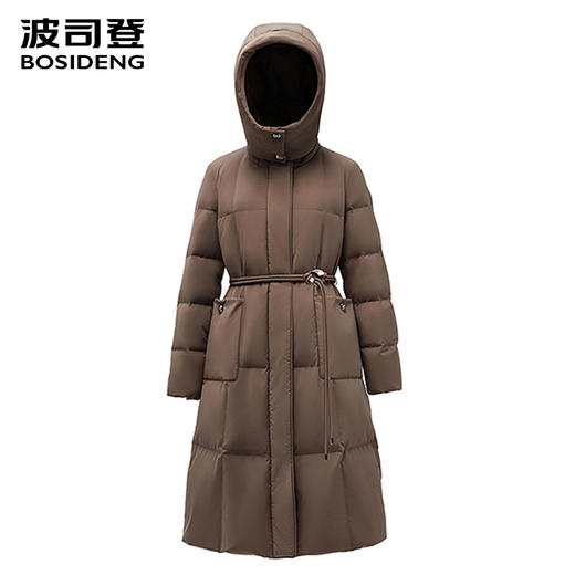 波司登羽绒服女2025新款过膝长款鹅绒外套B250244318 商品图1