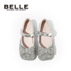 百丽童鞋女童皮鞋公主鞋小女孩水晶鞋春秋单鞋表演鞋 银色28码 商品缩略图0