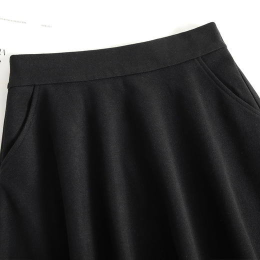 MYX毛呢加厚通勤修身蓬蓬裙垂坠感百褶大摆裙2025冬款高腰显瘦半身裙 商品图3