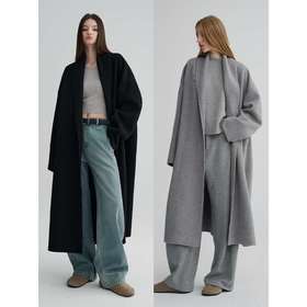 MAISON CECILE 两色|羊绒羊毛双面呢极简翻领茧型廓形长款大衣