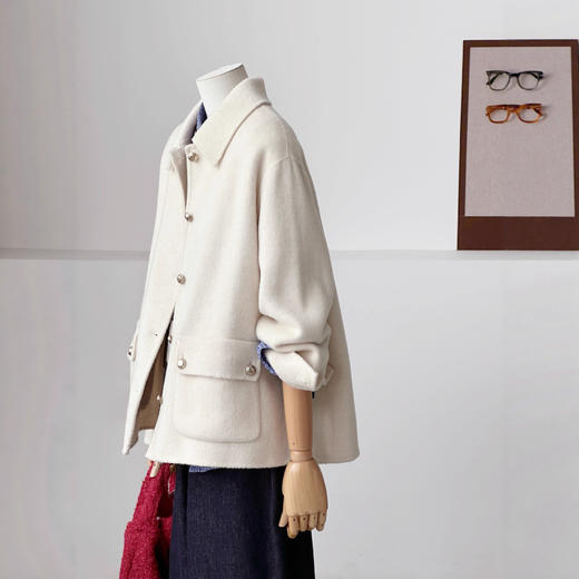 【独白荻花】高级感洋气女装2025秋冬新款单排扣软质金属扣外套！ 商品图2