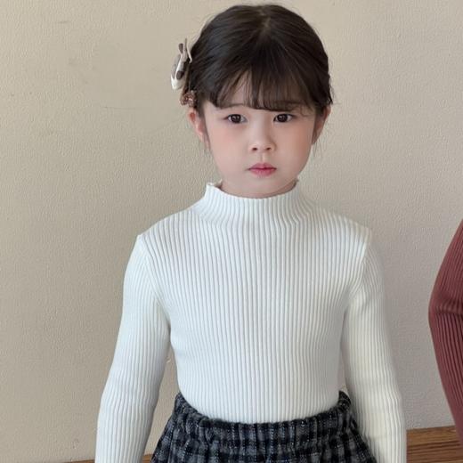 【终于等到现货‼️69.9/2件】儿童秋冬季打底衫半高领毛衣针织纯色弹力男女童上衣百搭简约韩版聚 商品图5