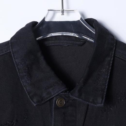 SDSA男士秋冬新款痞帅男装复古破洞拼接翻领牛仔夹克百搭重工时尚 商品图1