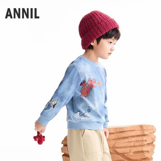 【实体店同款】男童圆领长袖卫衣冬季新款安奈儿童装XB541068 商品图2