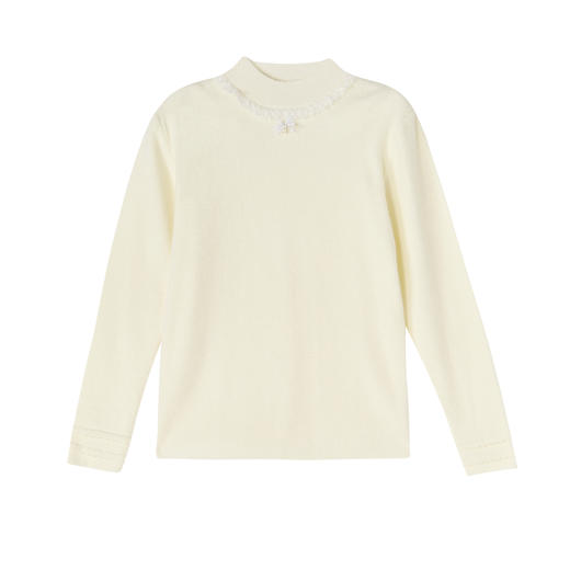 笛莎Deesha 童装女童毛衫2025冬新款百搭白色毛衣 商品图4