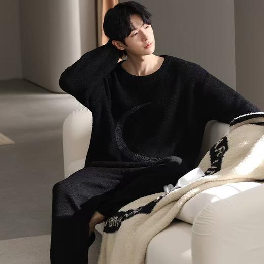 【暖男】半边绒睡衣男士冬季加厚加绒珊瑚绒秋冬款2025新款保暖家居服 商品图3