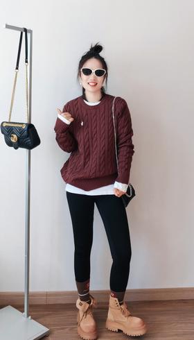 Miu家擦色鞋头纯牛皮马丁靴