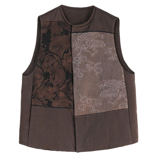 牧衣游原创 香云纱拼接夹棉马夹新款复古民族风新中式开衫 冬令时 商品图4