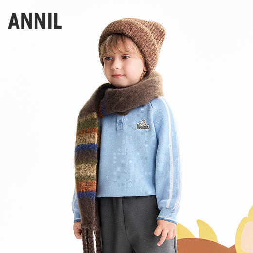 【实体店同款】男童翻领长袖针织衫冬季新款安奈儿童装XB544018 商品图1